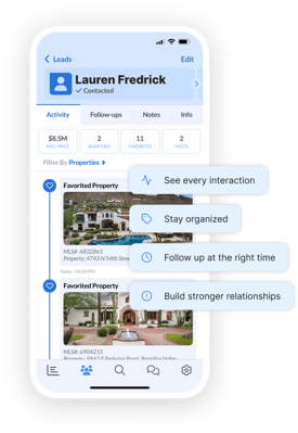 Real Geeks CRM Mobile App with Value Points Graphic